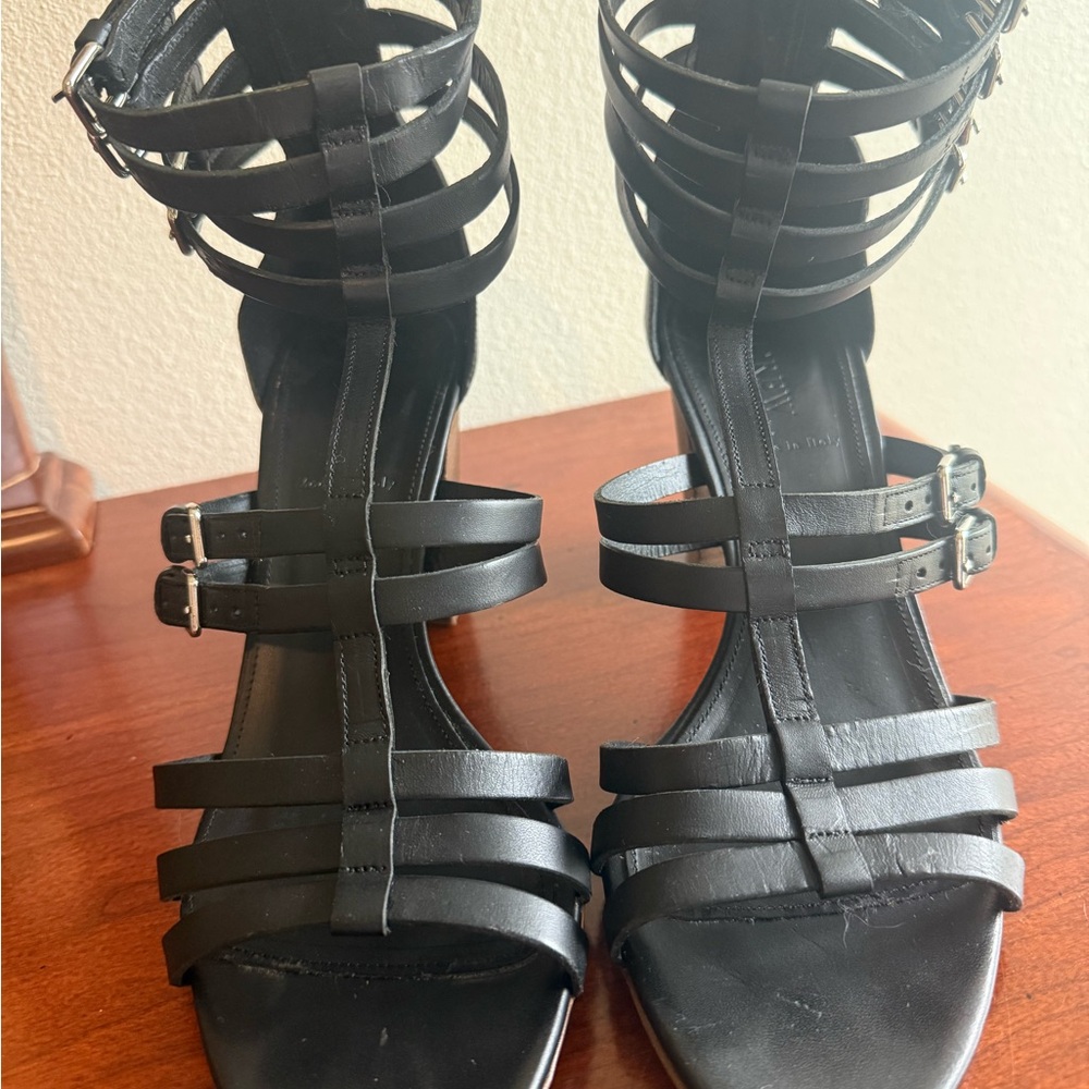 J. Crew Black Strappy Heels